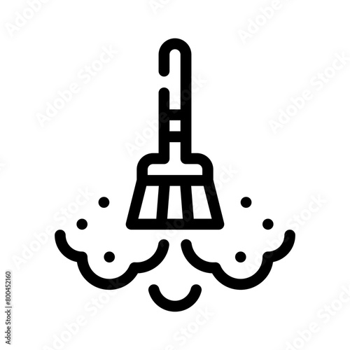 broom line icon