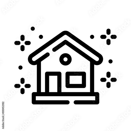 clean house line icon
