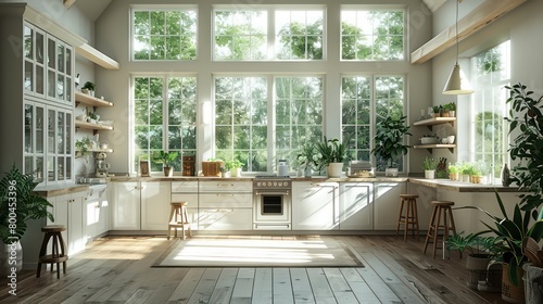 modern white open space interior design