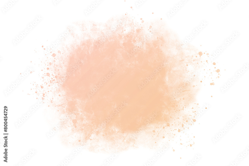 Fototapeta premium Peach Watercolor Splash on White Background – Vector Beige Watercolor Texture for Design Projects