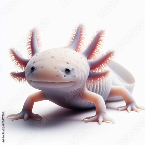 Axolotl on white