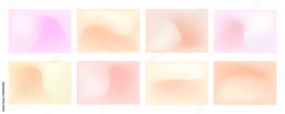 Collection of soft liquid nude, skin gradient vector illustration