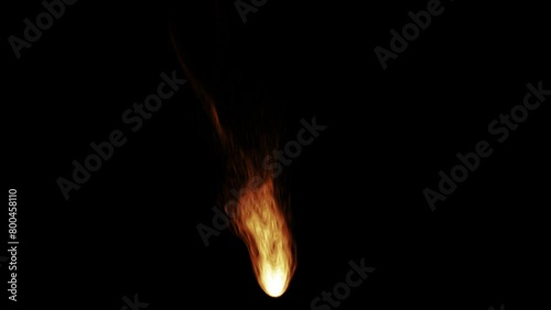 Radiant Fire Energy, The Artistic Contrast of a Lone Flame Against the Alpha Channel Transparent background