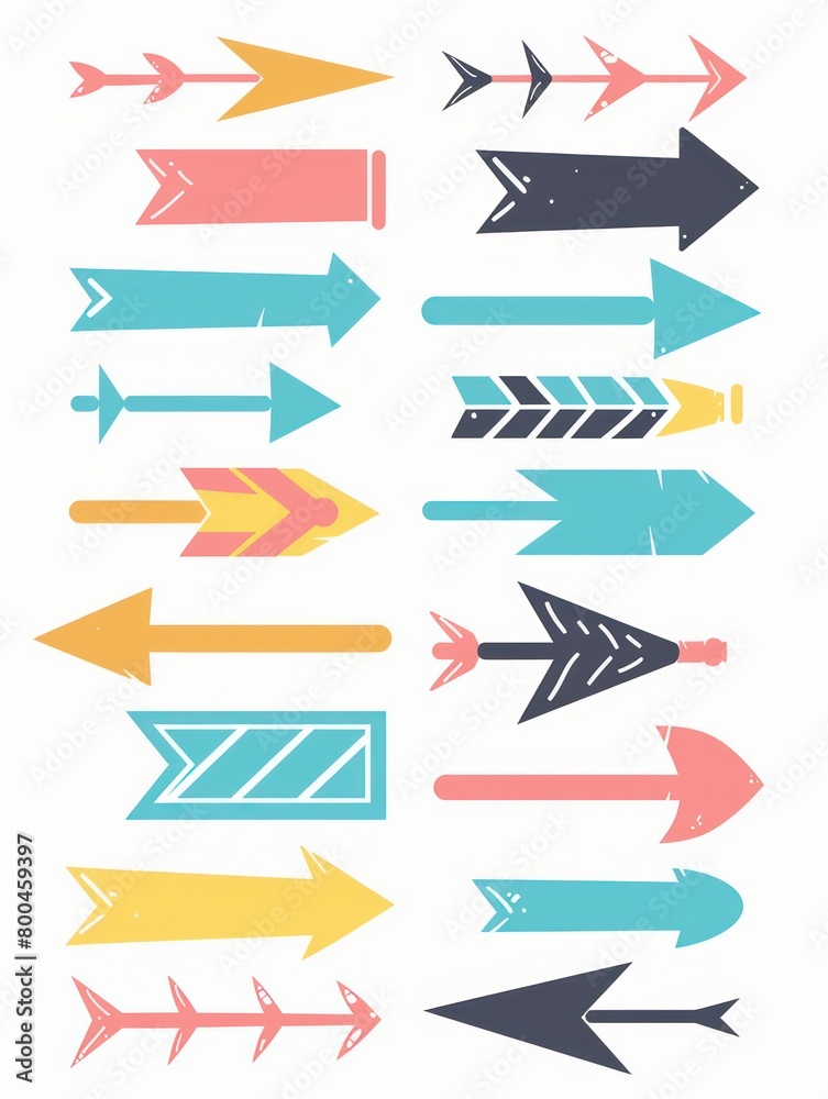 arrows and pointers sticker doodle icons illustration on a white background arrows and pointers sticker doodle icons illustration on a white background