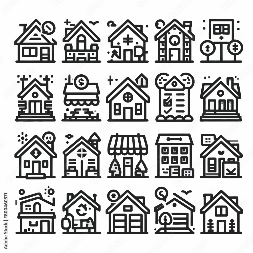 outline outline real estate icon silhouette vector illustration white background. real estate, property, buying, renting, house, home. Outline icon collection. Editable stroke