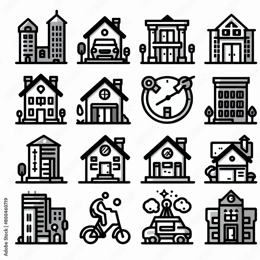  outline outline real estate icon silhouette vector illustration white background. real estate, property, buying, renting, house, home. Outline icon collection. Editable stroke