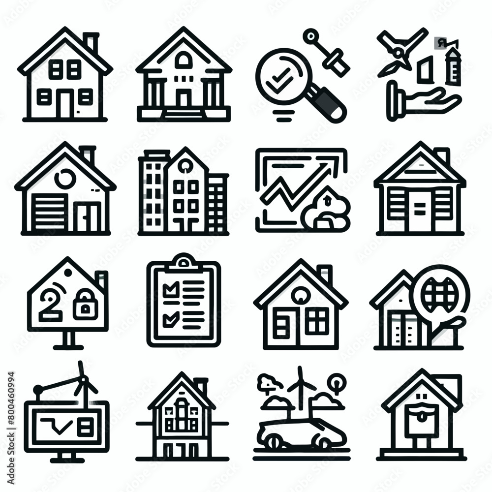  outline outline real estate icon silhouette vector illustration white background. real estate, property, buying, renting, house, home. Outline icon collection. Editable stroke