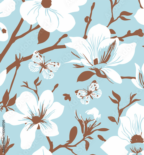 big flowers pattern , tropical floral, small flowers , flowers with leavers . vector illustration .
