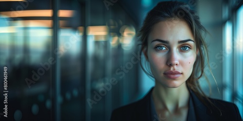 Professional young woman, business portrait, stylish, confident. Modern businesswoman in office,