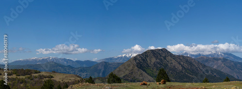 Albania mountain landscape panoramic view, Tomorr mountain in horizon