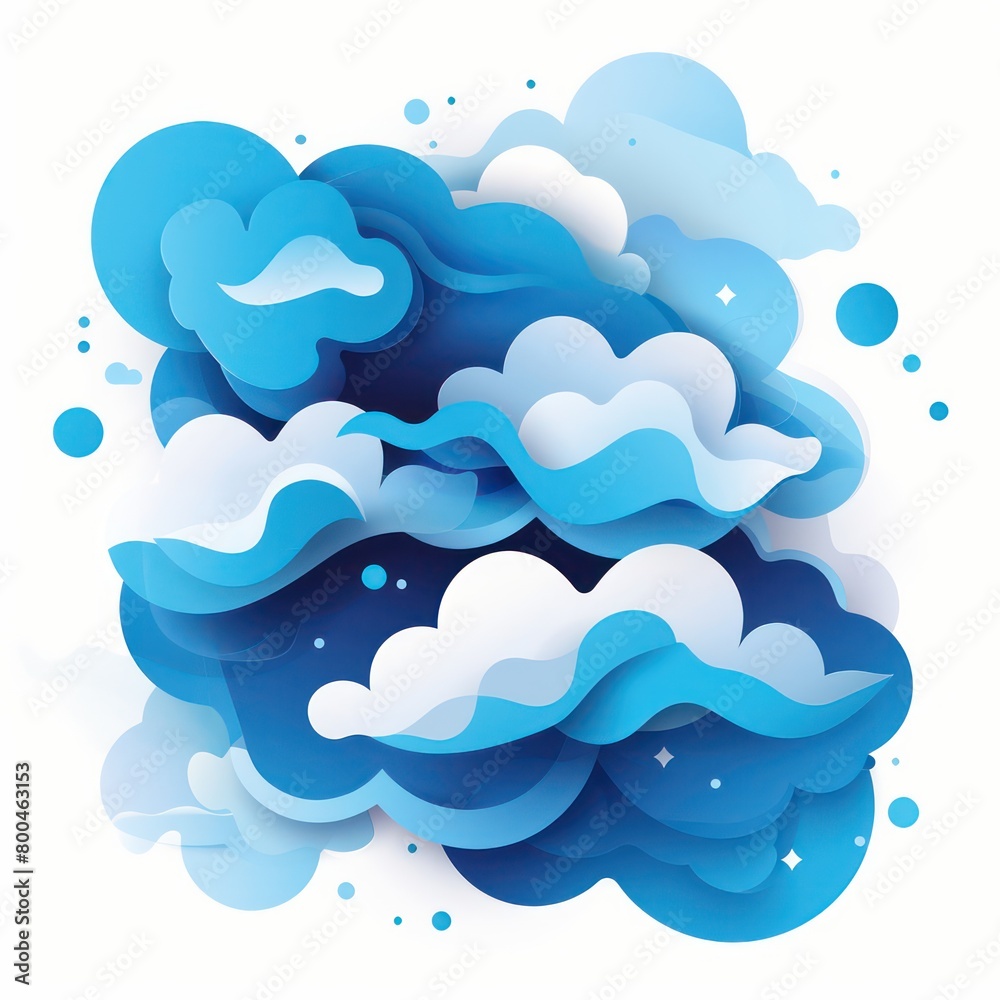 cloud concise icon in blue color on a white background cloud concise icon in blue color on a white background