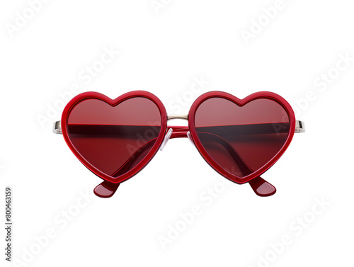 a red heart shaped sunglasses