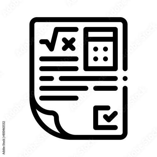 mathematics line icon