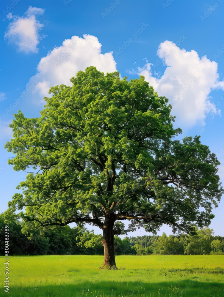 Obraz premium big oak tree head-up background