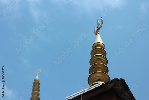 A trident on the roof of a Durga temple in northern India.