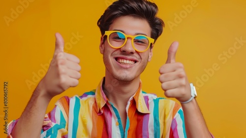 Man Giving Double Thumbs Up photo