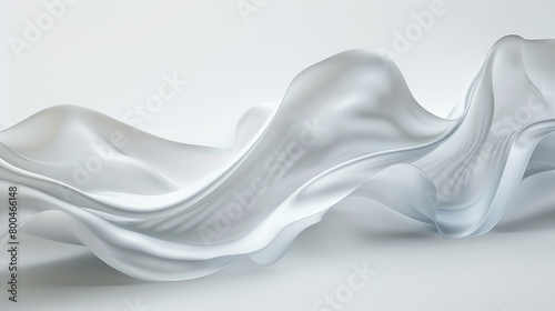 A harmonious and tranquil wave with fluid movement, delicately crafted on a smooth white backdrop.