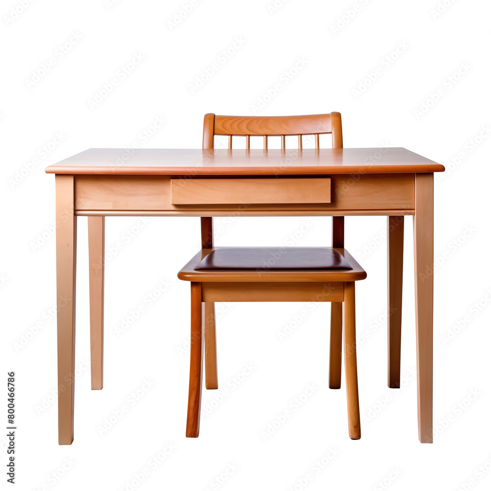 wooden table and chair on transparent background, clipping path, png, wooden table and chair on transparent background, clipping path, png,