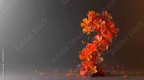  Realistic 3D Decorative Flowers Exclamation Mark