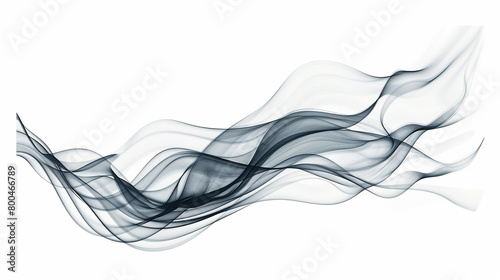 A graceful and dynamic wave with a contoured 3D silhouette isolated on solid white background. © Hamza