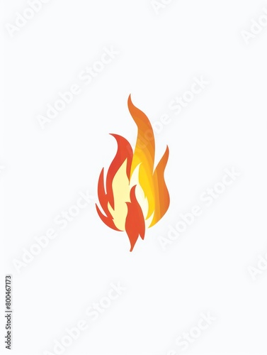 flame icon simple design isolated on a white background