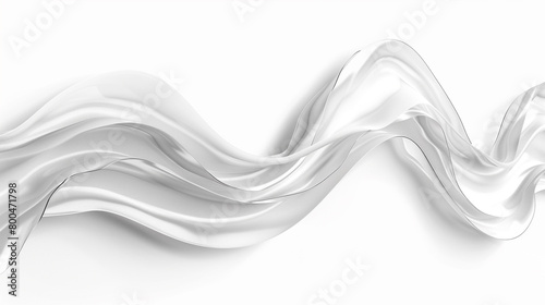A fluid and elegant wave with a sculpted 3D curve isolated on solid white background.