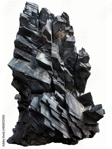 stack of of oil shale isolated on a white background photo