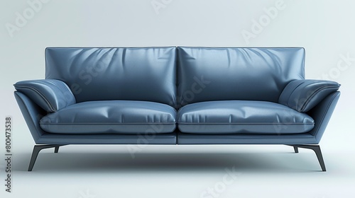 Leather Sofa Modern: A 3D vector illustration of a modern leather sofa photo