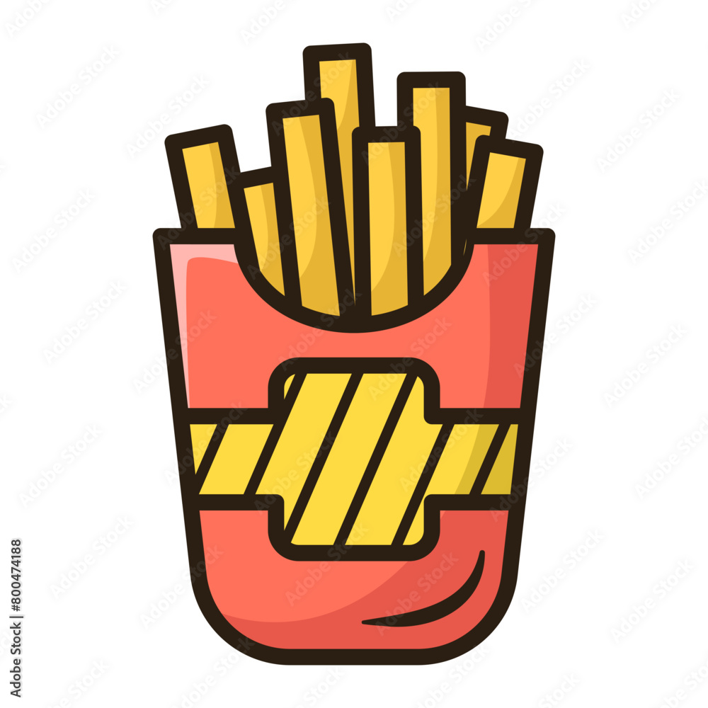 French fries cartoon design illustration French fries cartoon design illustration
