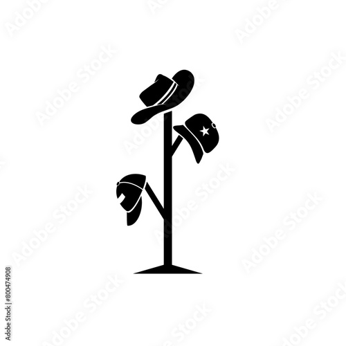 hat hanger silhouette icon vector