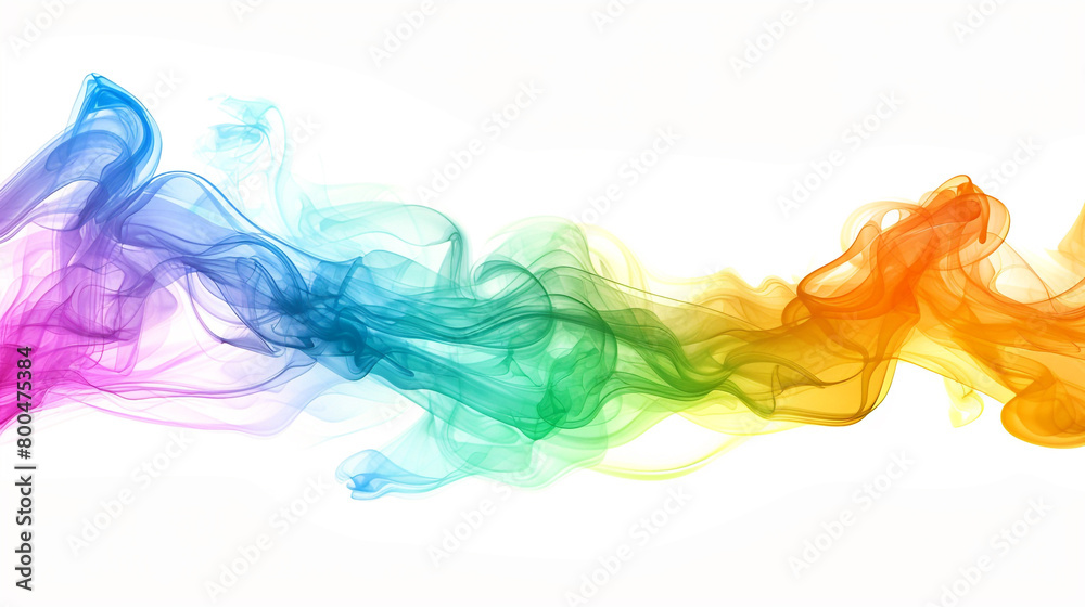 A dynamic fusion of colors swirling together to form an enchanting rainbow pattern, isolated against a pure white background.