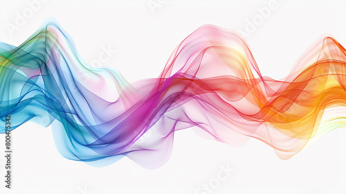 A dynamic fusion of colors swirling together to form an enchanting rainbow pattern, isolated against a plain white background. © Hamza