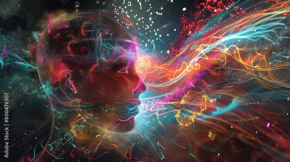 Fototapeta premium abstract illustration representing the concept of creativity and imagination in a digital background