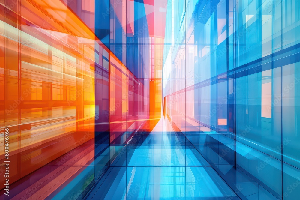 abstract illustration background with a clean look in blue, orange and red abstract illustration background with a clean look in blue, orange and red