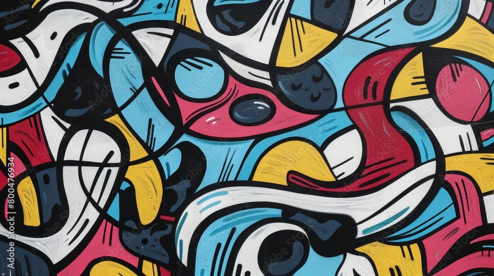 Obraz premium A bold abstract pattern inspired by urban graffiti and street art.