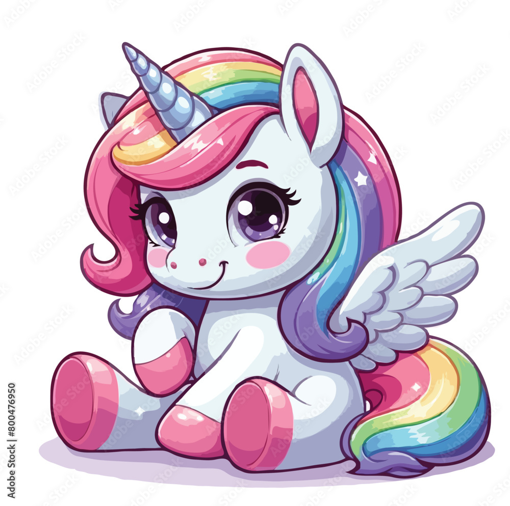 Cute unicorn vector cartoon illustration