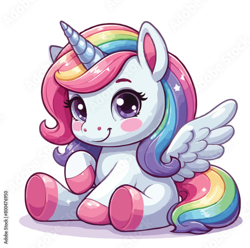 Cute unicorn vector cartoon illustration