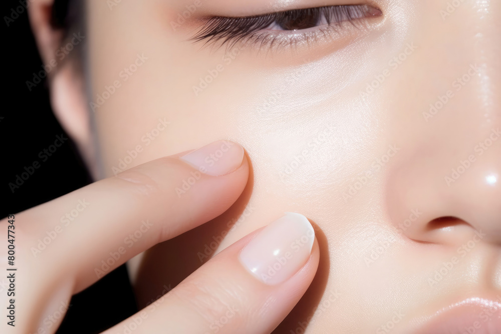 Obraz premium 女, 女性, モデル, 美しい女性, 化粧, スキンケア, クリーム, 美容, woman, female, model, beautiful women, makeup, skin care, cream, beauty