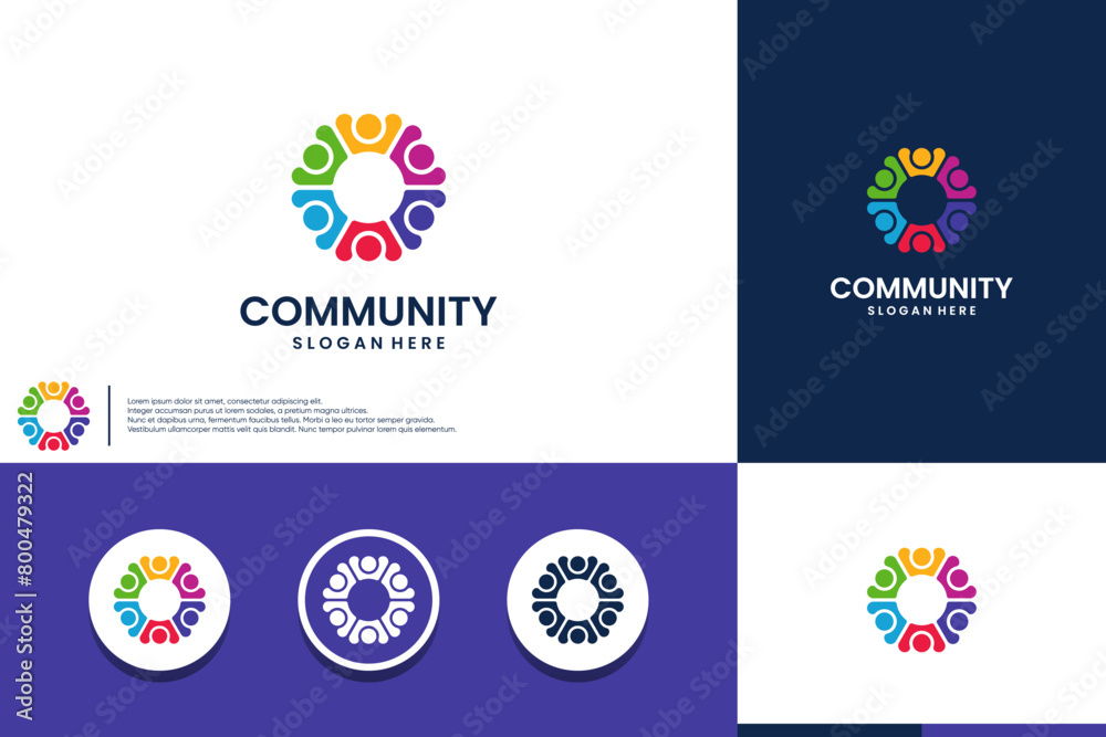 teamwork and community logo, social relationship ,logo design vector.