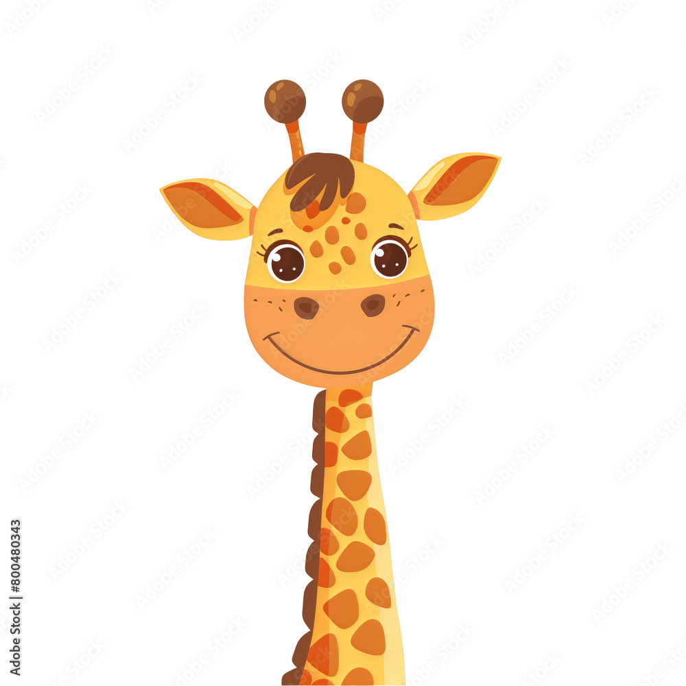 Little cute giraffe cartoon illustration
