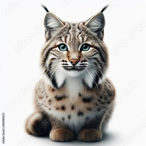 portrait of a lynx on white