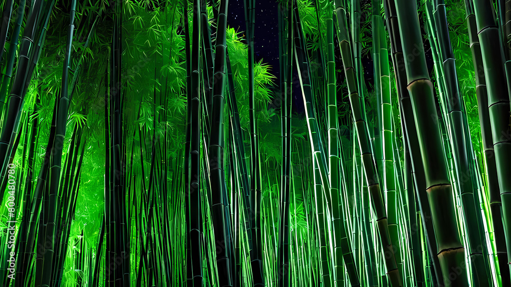 bamboo forest at night,beautiful,Generative AI bamboo forest at night,beautiful,Generative AI