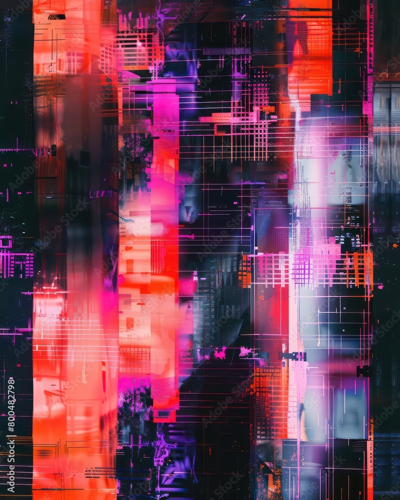 artistic abstract digital illustration with vibrant colors and fragmented distorted graphic elements artistic abstract digital illustration with vibrant colors and fragmented distorted graphic elements