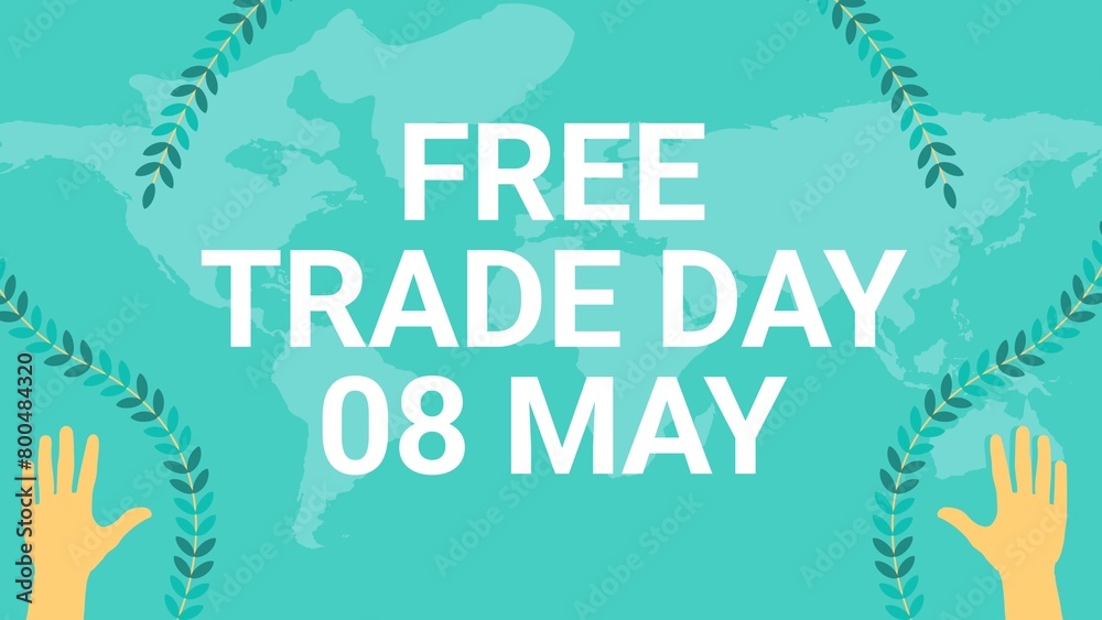 Free Trade Day web banner design illustration Free Trade Day web banner design illustration