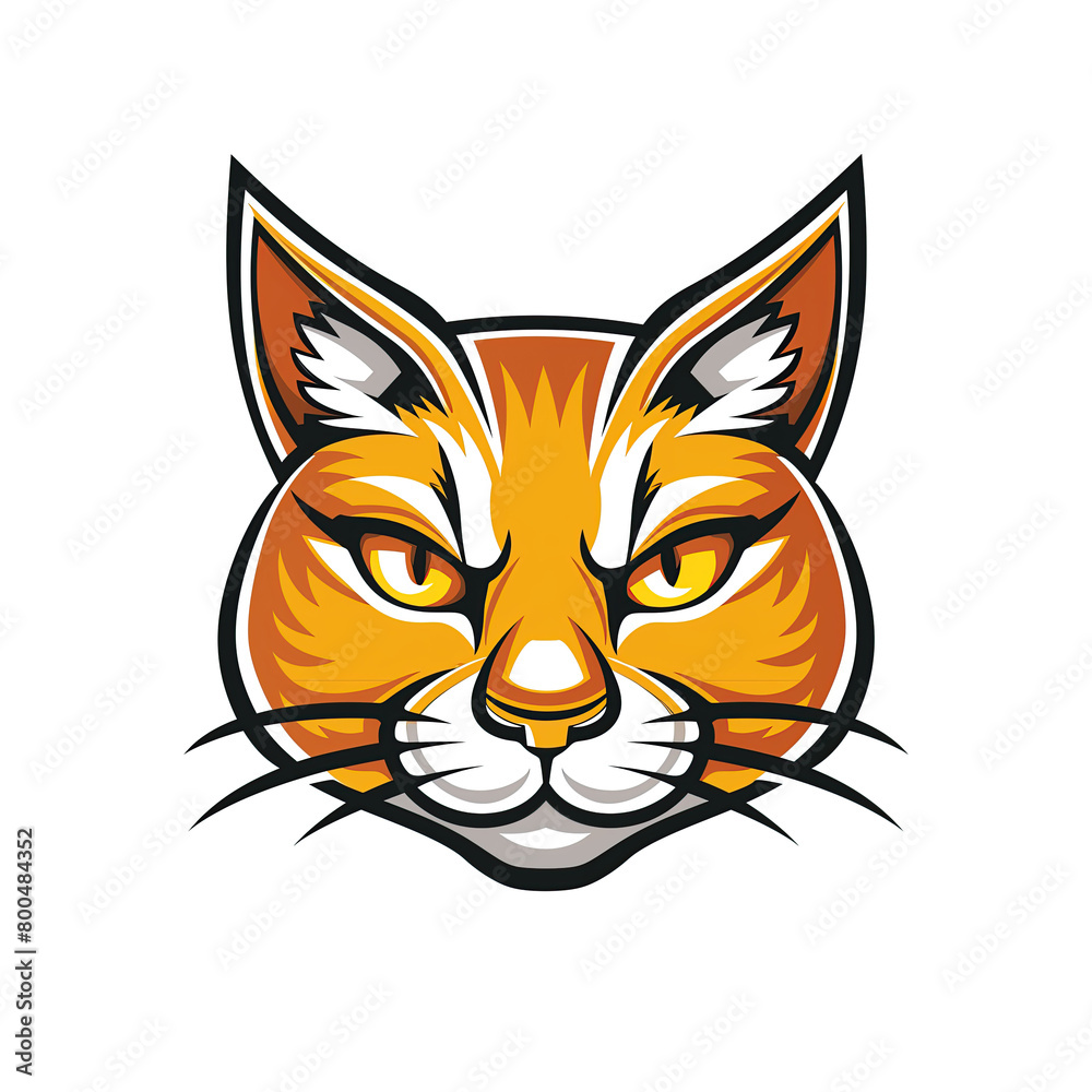 logo design of an orange cat head