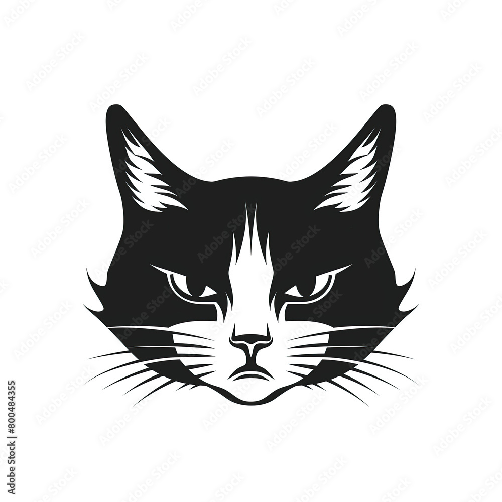 simple logo of an angry cat head simple logo of an angry cat head