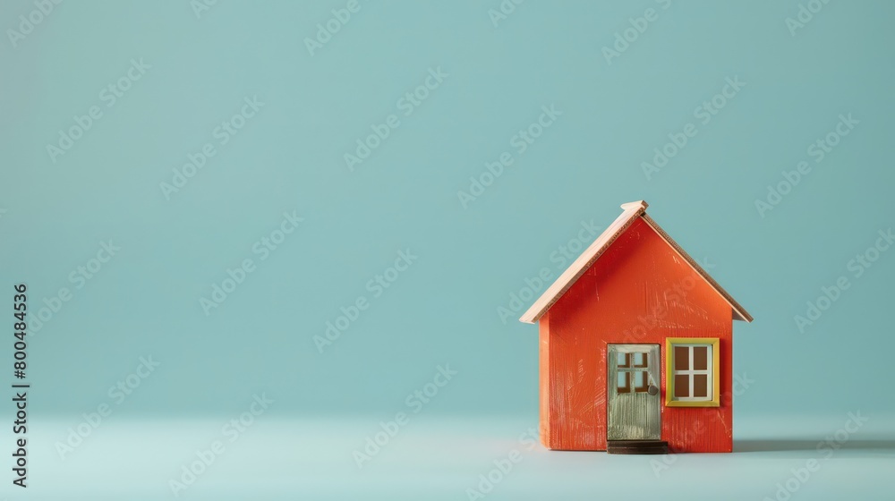 real estate tridimensional dummy small house on a light blue background real estate tridimensional dummy small house on a light blue background