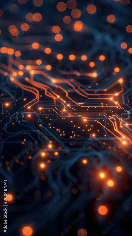 Fototapeta premium circuit board background with amazing digital contrasting lights