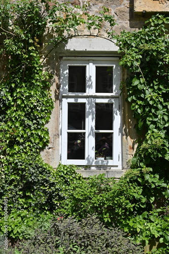 Efeuumrandetes Sprossenfenster photo