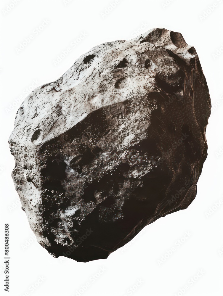 Fototapeta premium metal rhodium asteroid isolated on white background 